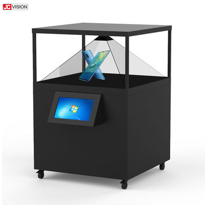360 piramide olografica LCD trasparente 80x80CM dell'esposizione della vetrina 3D dello schermo di grado