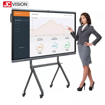 JCVISION Classroom Meeting Touch Screen Interactive Whiteboard Finger Pen con PC OPS
