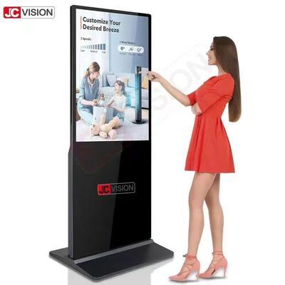 Android/Windows OS Segnaletica digitale da terra bianca da 65 pollici per visualizzazione 4k- 7/24 D/H