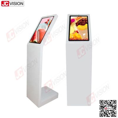 Chiosco interattivo digitale self-service Jcvision da 21,5 pollici, chiosco touch screen con schermo verticale a L, bianco