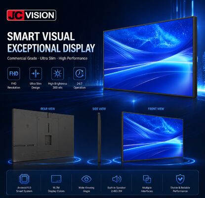 Display di segnaletica digitale indoor da 55 pollici JCVision   E-LED retroilluminato, grande angolo di visione, montatura a parete Light Box per retail e ospitalità (HD-352C)