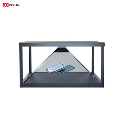 Vetrina di vetro della piramide dello schermo 360 dell'ologramma LCD trasparente a 19 pollici di grado 3D