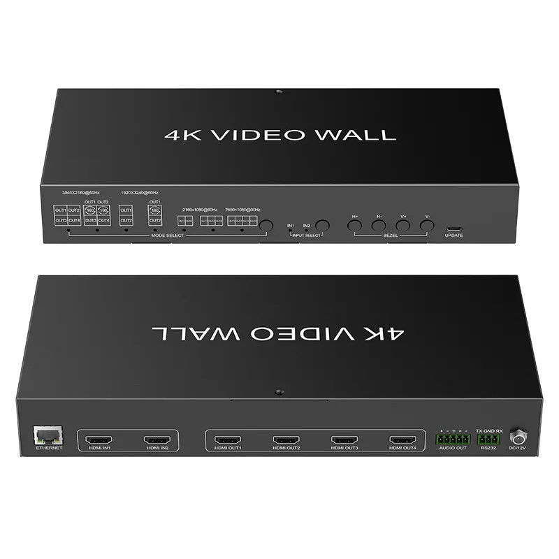 JCVISION 4K Video JCVISION Wall HDMI2.0 Matrix 2 in 4 con uscita 2X2 Video wall output autoadattabile uscita audio L/R