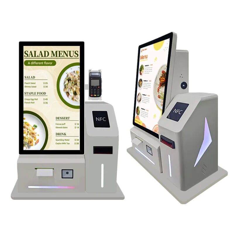 24" Decorazione a LED Desktop Android Computer Touch Screen Chiosco di pagamento con raccolta contanti